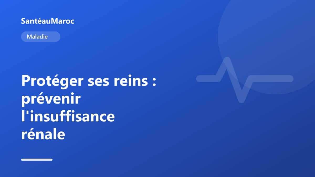 Maladie — Protéger ses reins : prévenir l'insuffisance rénale