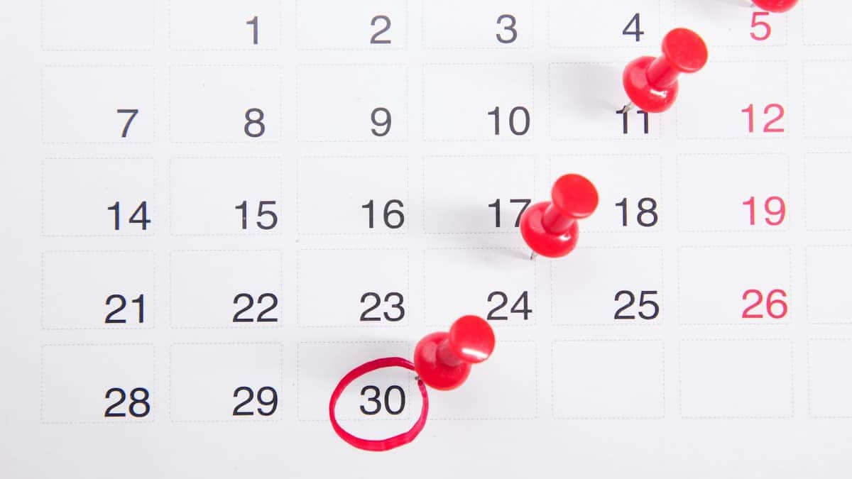 Calendrier de rendez-vous avec des dates marquées